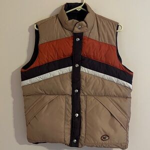 Vintage Camel Tan and Orange Men's Vest